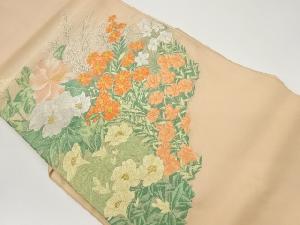 草花模様織出し名古屋帯